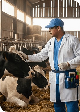 Herdsmen or veterinarians for dairy or livestock operations